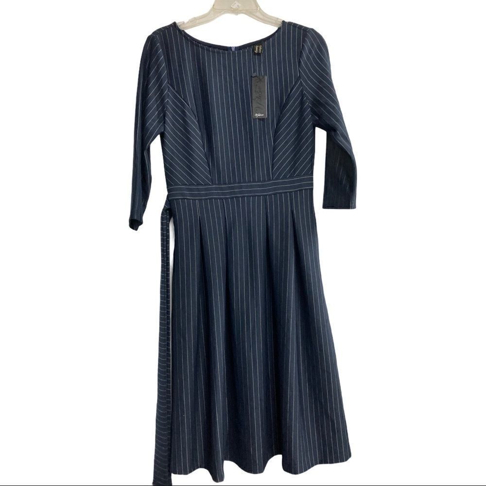 ‎VF SHOW, Blue striped Prairie Dress, Size Medium